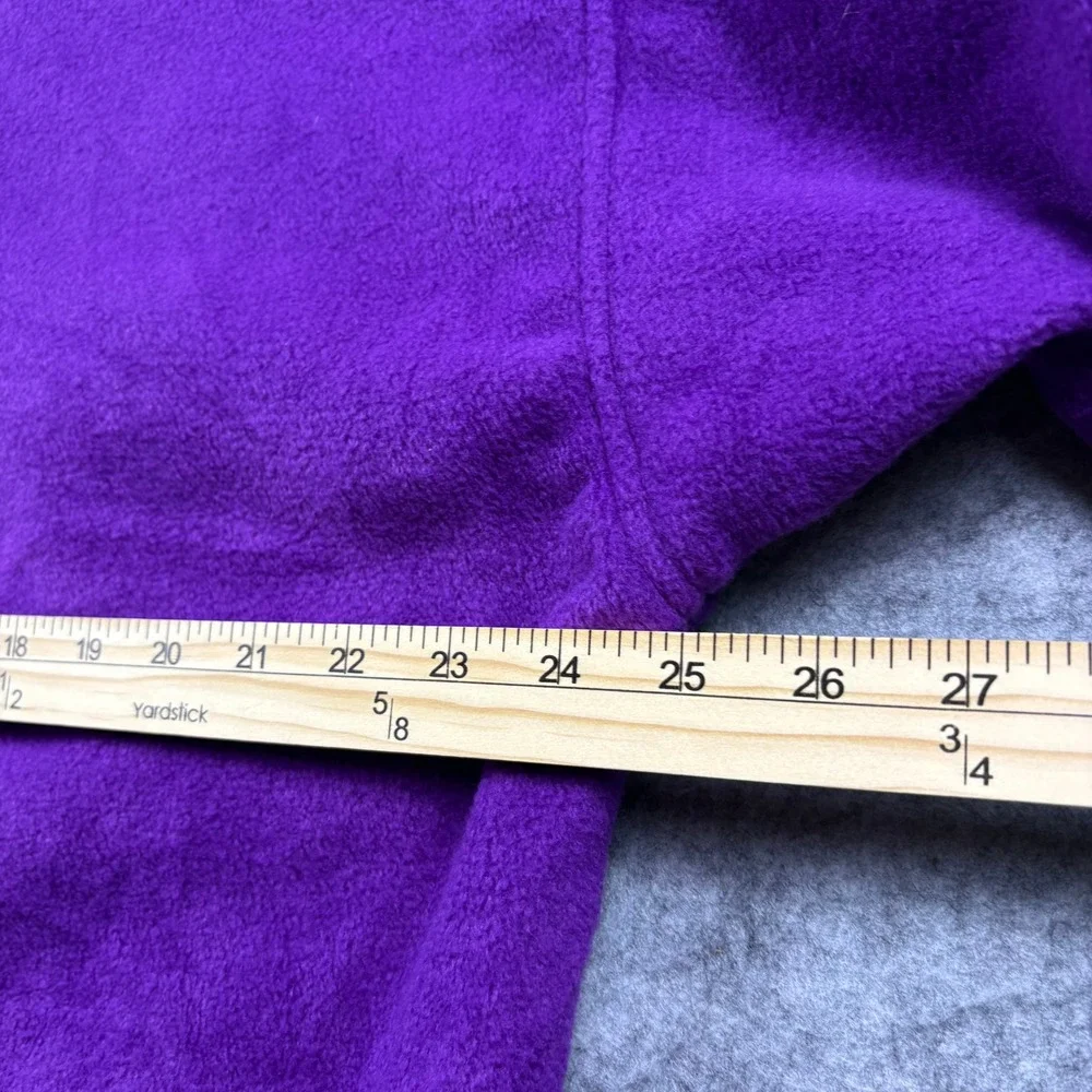 Vintage 90s Columbia Fleece Jacket Purple Teal Pattern Collar Made in USA Large